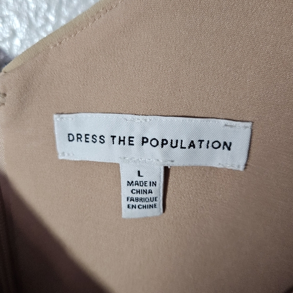 Dress The Population Blair Dress Navy Nude Size L - Picture 11 of 14